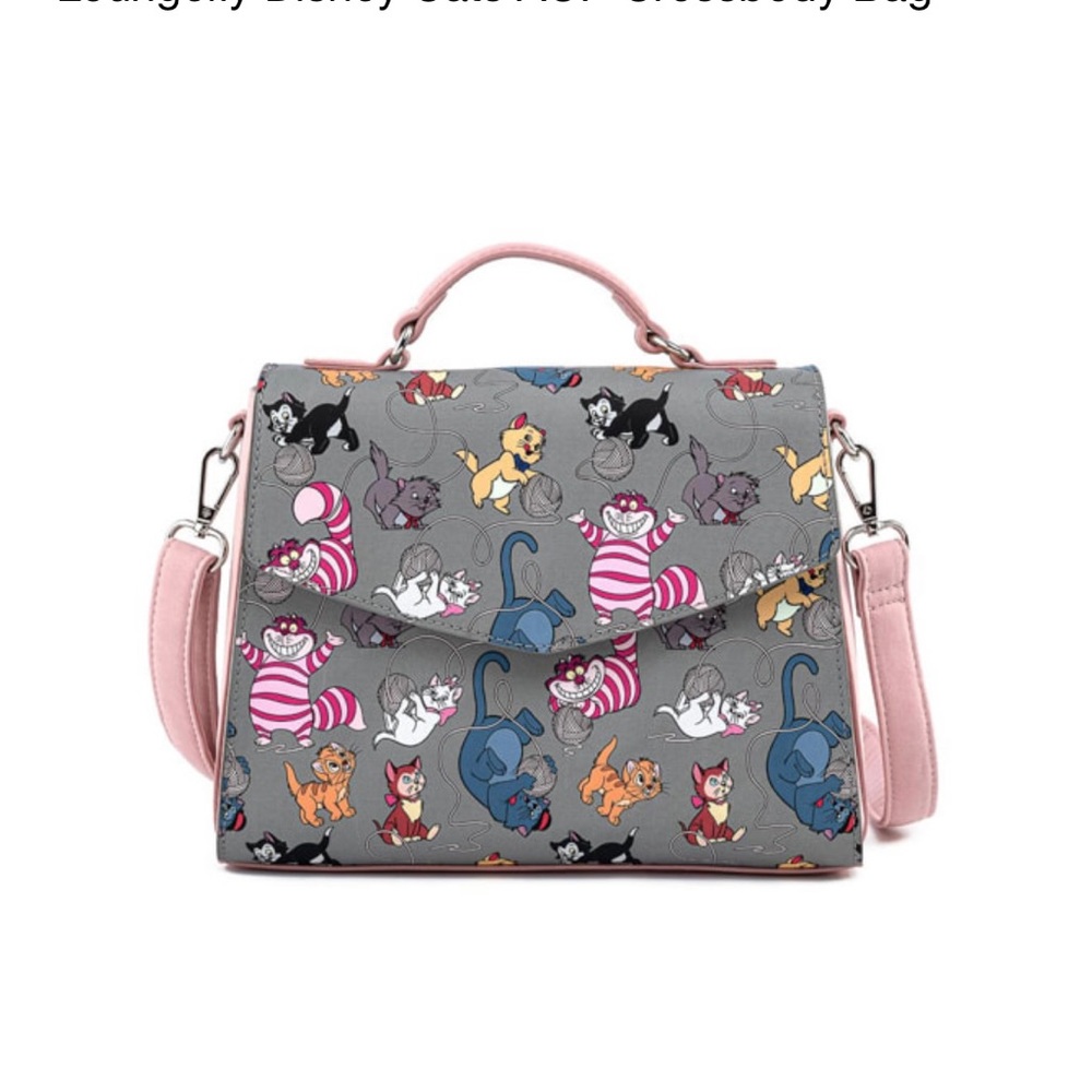 Loungefly Disney Cats AOP Crossbody Bag with strap